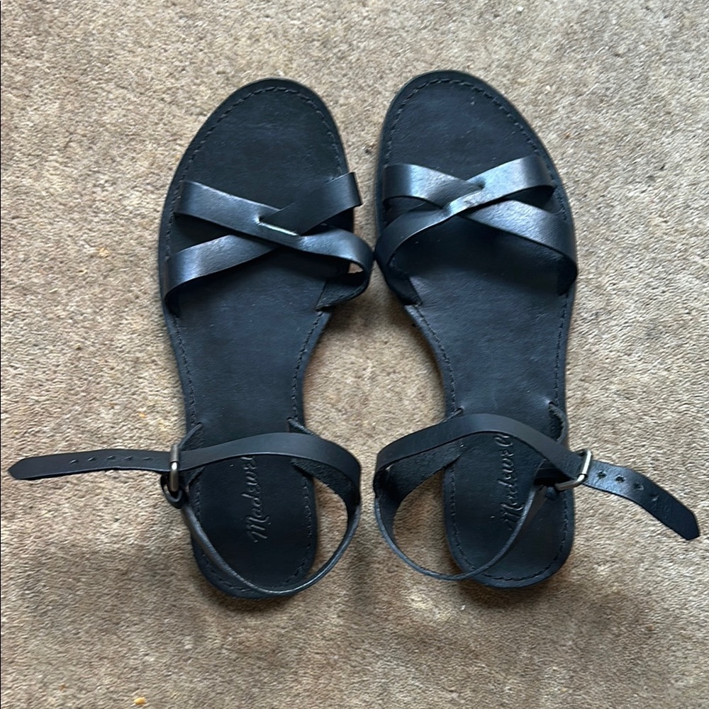 Madewell Black Strappy Sandals